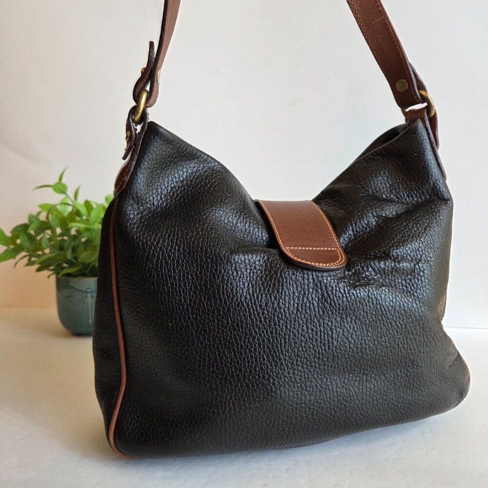EUC Vintage Coach Sheridan Savannah Hobo (#4222) in Black with Tan Trim - Picture 3 of 13